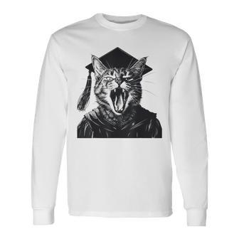 Seniors Graduation Cat Cat Long Sleeve T-Shirt - Monsterry