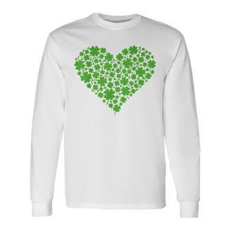 Shamrock Heart St Patrick's Day Long Sleeve T-Shirt - Thegiftio UK