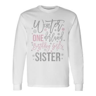 Sister Pink Winter Onederland 1St Birthday Snowflake Group Long Sleeve T-Shirt - Seseable