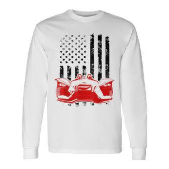 Slingshot Car American Usa Flag Patriotic Sling Shot Long Sleeve T-Shirt - Monsterry