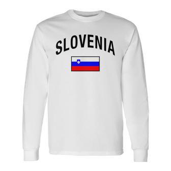 Slovenia Flag Slovenia Proud Slovenia Gray Langarmshirts - Seseable