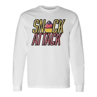 Snack Attack Cute Cupcake Sweets Long Sleeve T-Shirt - Monsterry CA