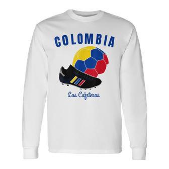 Soccer Boot Ball Cafeteros Colombia Flag Football Women Long Sleeve T-Shirt - Monsterry DE