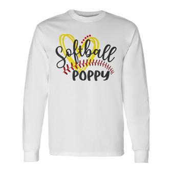 Softball Poppy Heart Ball Poppy Pride Long Sleeve T-Shirt - Monsterry UK