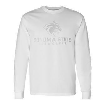 Sonoma State University Seawolves Stacked Seawolf Logo Long Sleeve T-Shirt - Monsterry AU