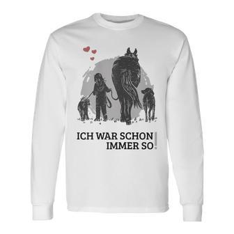 Spaziergang Pferd Hund Mädchen Pferdemensch Langarmshirts - Geschenkecke