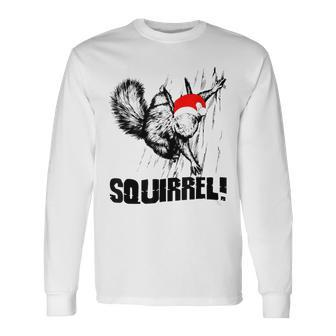 Squirrel Santa Hat Christmas Squirrel For Animal Long Sleeve T-Shirt - Monsterry CA