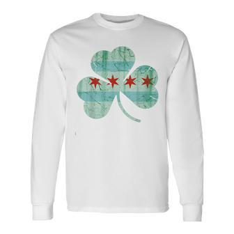 St Patrick's Day ed Special Chicago Flag Pats Long Sleeve T-Shirt - Monsterry