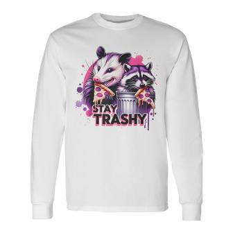 Stay Trashy Raccoon Animal For Women Long Sleeve T-Shirt - Monsterry DE
