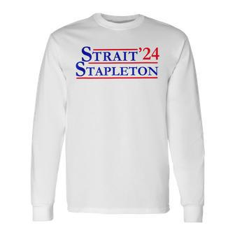 Strait Stapleton 24 Retro Country Cowboy Vintage Concert Long Sleeve T-Shirt - Monsterry CA