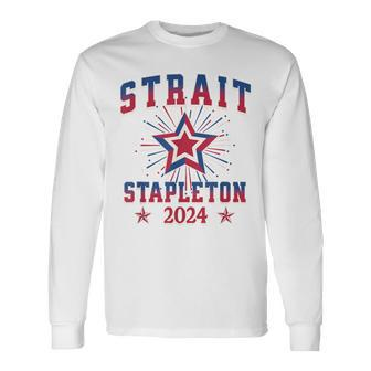 Strait Stapleton Patriotic Stars Usa America Concert Long Sleeve T-Shirt - Monsterry UK