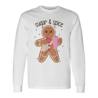 Sugar & Spice Gingerbread Stanley Tumbler Boojee Christmas Long Sleeve T-Shirt - Seseable