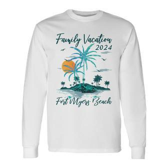 Summer Family Vacation 2024 Florida Fort Myers Beach Long Sleeve T-Shirt | Mazezy DE