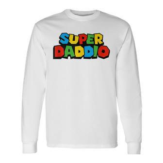 Super Daddio Video Game Father's Day Long Sleeve T-Shirt - Monsterry UK