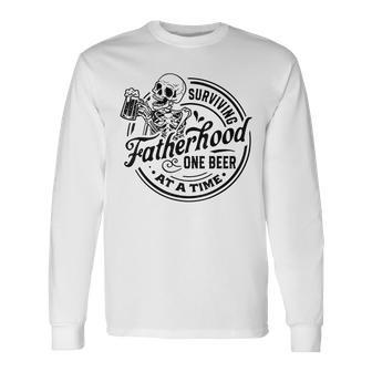 Surviving Fatherhood One Beer At A Time Fathers Day Long Sleeve T-Shirt - Thegiftio UK