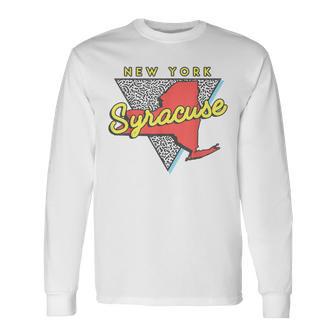 Syracuse New York T Vintage Triangle Long Sleeve T-Shirt - Monsterry CA