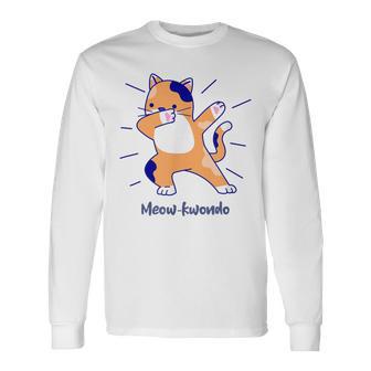 Taekwondo For Calico Cats Martial Arts Long Sleeve T-Shirt - Monsterry DE