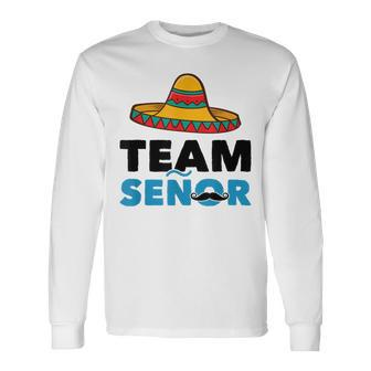Team Boy Senor Mexican Gender Reveal Party Baby Shower Long Sleeve T-Shirt - Monsterry DE