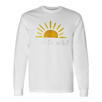 Think Celestial Retro Sunshine Quoes Long Sleeve T-Shirt - Seseable