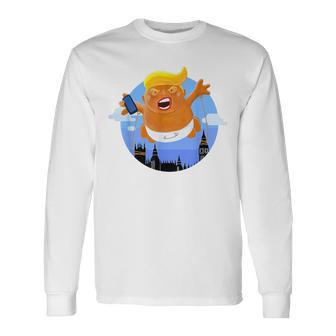 Trump Big Graphic Inflatable Baby Blimp Balloon Long Sleeve T-Shirt - Monsterry UK