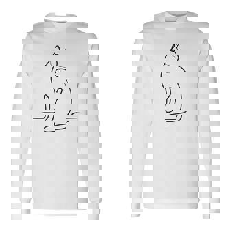 Un Dessin Minimaliste En Une Ligne D'un Chat T-shirt à manches longues - Cadeauxyz