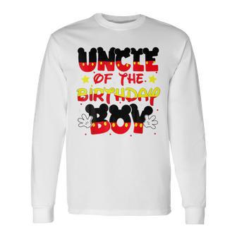 Uncle Of The Birthday Boy Mouse Family Matching Long Sleeve T-Shirt - Monsterry