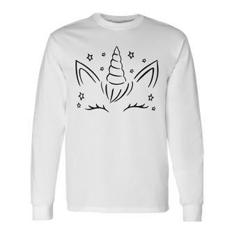 Unicorn Horn Stars For Coloring Fun Diy Do It Yourself Color Long Sleeve T-Shirt - Monsterry DE