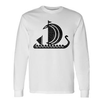 Viking Warrior Sailing Ship Scandinavian Greyjoy Long Sleeve T-Shirt - Monsterry