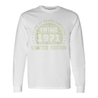 Vintage 1971 T For Retro 1971 Birthday Long Sleeve T-Shirt - Monsterry