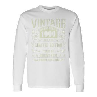 Vintage 1999 T For Retro 1999 Birthday Long Sleeve T-Shirt - Monsterry