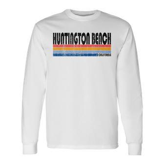 Vintage 70S 80S Style Huntington Beach California Long Sleeve T-Shirt - Monsterry CA