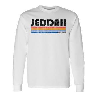 Vintage 70S 80S Style Jeddah Saudi Arabia Long Sleeve T-Shirt - Monsterry DE