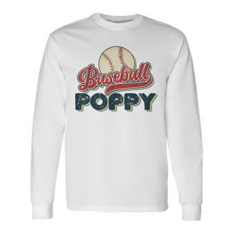 Vintage Baseball Poppy Retro Baseball Pride Long Sleeve T-Shirt - Monsterry DE