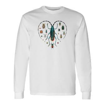 Vintage Entomology A Heart For Bug Hunters Who Love Beetles Long Sleeve T-Shirt - Thegiftio UK