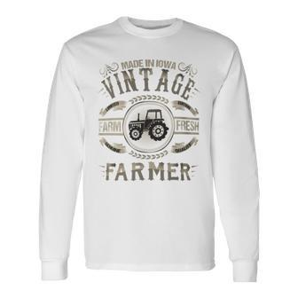 Vintage Iowa Farmers Local Farmer Long Sleeve T-Shirt - Monsterry UK