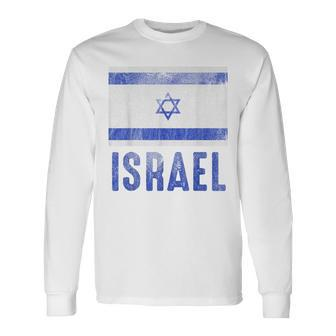Vintage Israeli Flag Made In Israel Long Sleeve T-Shirt - Seseable