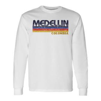 Vintage Medellin Colombia Retro Long Sleeve T-Shirt - Monsterry AU