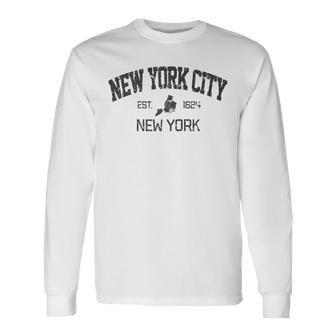 Vintage New York City Est 1624 Souvenir Long Sleeve T-Shirt - Monsterry CA