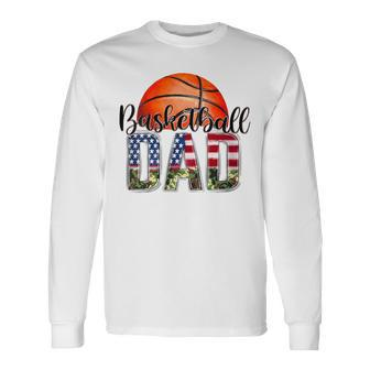 Vintage Proud Basketball Dad Fathers Day Basketball Player Long Sleeve T-Shirt - Thegiftio UK