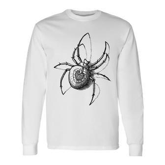 Vintage Retro Spider Scientific Illustration Entomology Long Sleeve T-Shirt - Monsterry