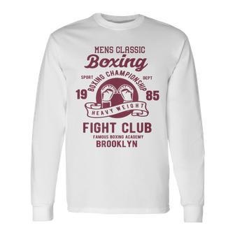 Vintage Style Boxing T Boxing Gloves Graphics Long Sleeve T-Shirt - Monsterry UK