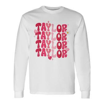 Vintage Taylor Personalized Name I Love Taylor Long Sleeve T-Shirt | Mazezy