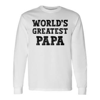 Vintage World's Greatest Papa Best Dadater Wertschätzung Langarmshirts - Geschenkecke