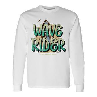 Wave Rider Surfing Surfboard Men Long Sleeve T-Shirt - Monsterry DE