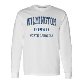 Wilmington North Carolina Nc Vintage Athletic Sports Long Sleeve T-Shirt - Monsterry UK