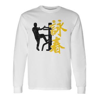 Wing Chun Kanji Kung Tsun Fu Martial Arts Fighterintage Langarmshirts - Geschenkecke