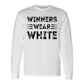 Winners Wear White Color Team Spirit Game War Camp Crew Long Sleeve T-Shirt - Monsterry DE