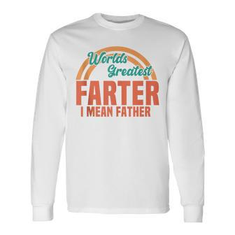 World's Best Farter Vintage Father's Day Saying Dad Long Sleeve T-Shirt - Seseable
