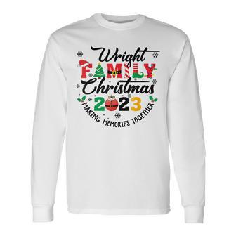 Wright Family Name Christmas Matching Surname Xmas Long Sleeve T-Shirt - Seseable