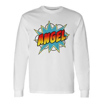Youth Boys Angel Comic Book Superhero Name Long Sleeve T-Shirt - Seseable